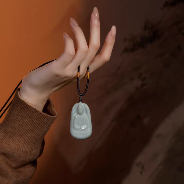 Guanyin Willow Branch Porcelain Pendant