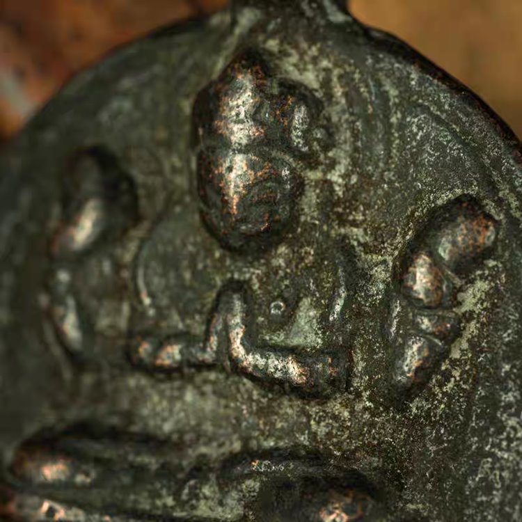 Vintage Tibetan Copper Guanyin Amulet