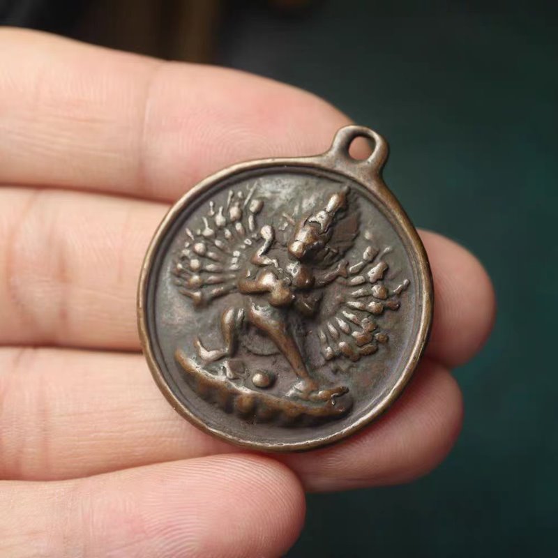 Vintage Tibetan Copper Hayagriva Pendant