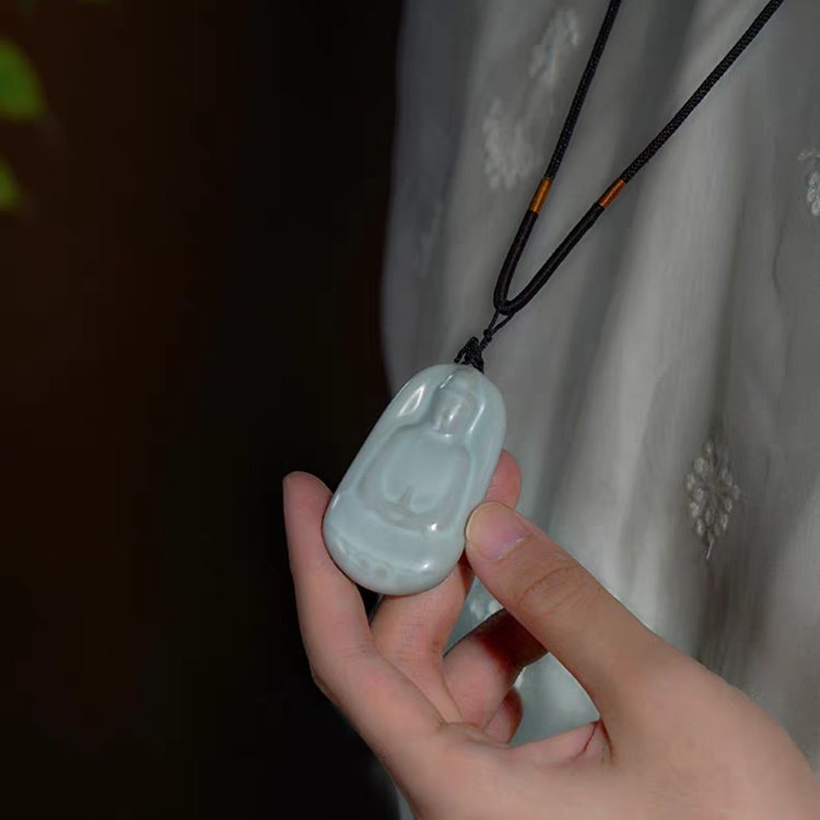 Guanyin Willow Branch Porcelain Pendant