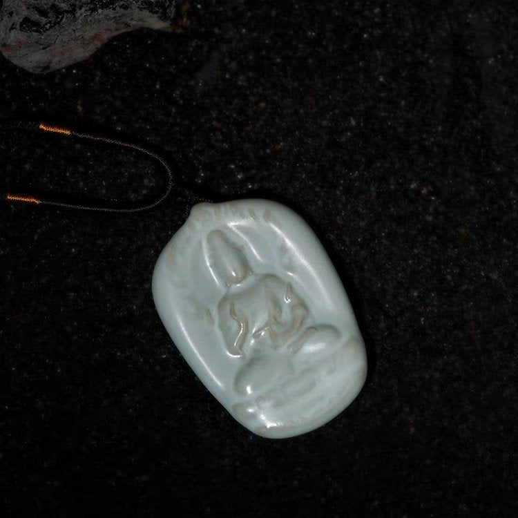 Blue and White Porcelain Buddha Pendant