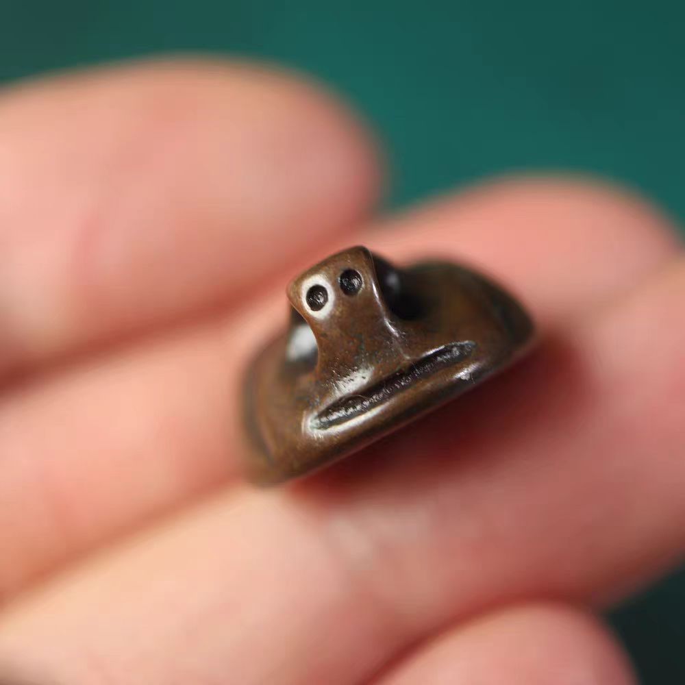 Vintage Tibetan Iron Green Tara Mantra Pendant