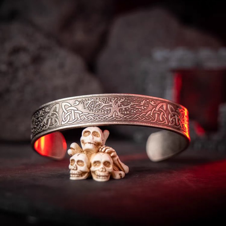 Yggdrasil Tree of Life Celtic Knot Cuff Bracelet