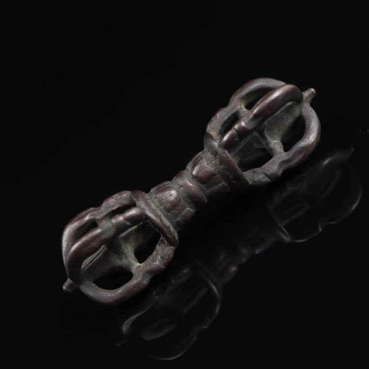 Vintage Tibetan Iron Lotus Scepter Pendant