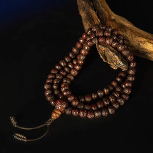 Old Tibetan Bodhi Seed Mala 7x8mm Seeds-Mantrapiece