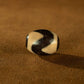 Harrowing Might Tiger Tooth Dzi Bead