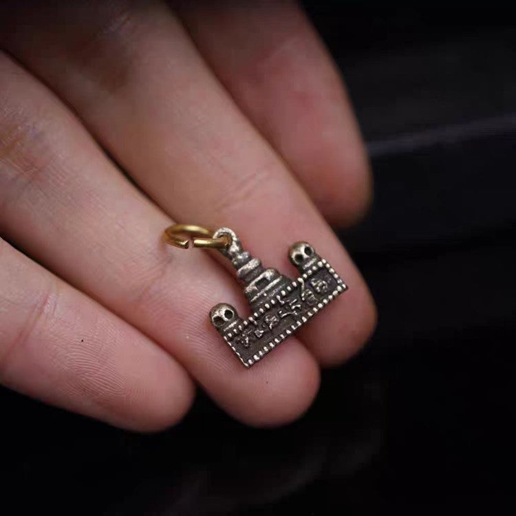 Vintage Tibetan Bronze Om Mani Padme Hum Charm