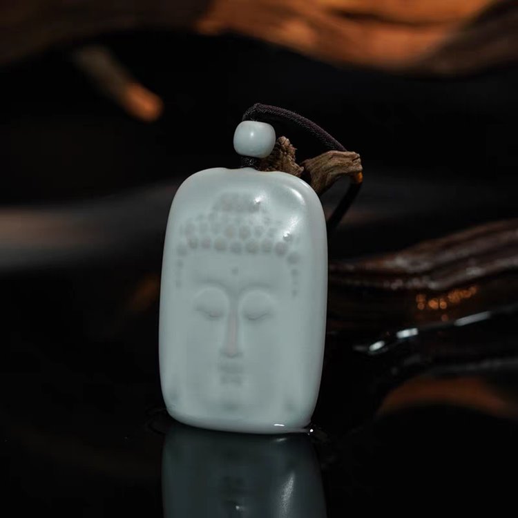 Porcelain Ceramic Buddha Portrait Pendant