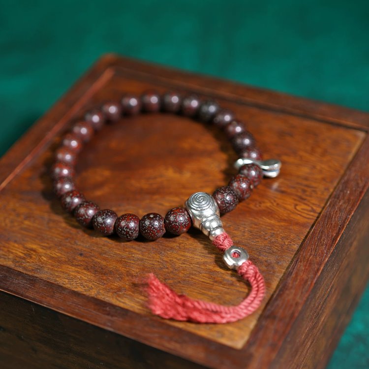 Vintage Tibetan Red Lotus Seed Mala