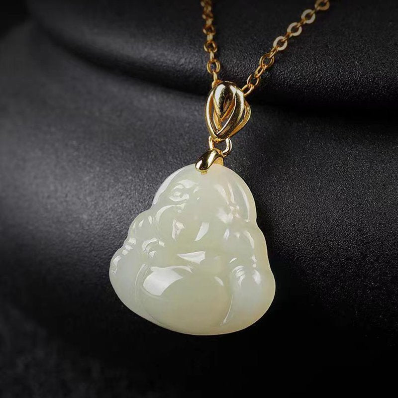 Small Light Green Jade Buddha Pendant