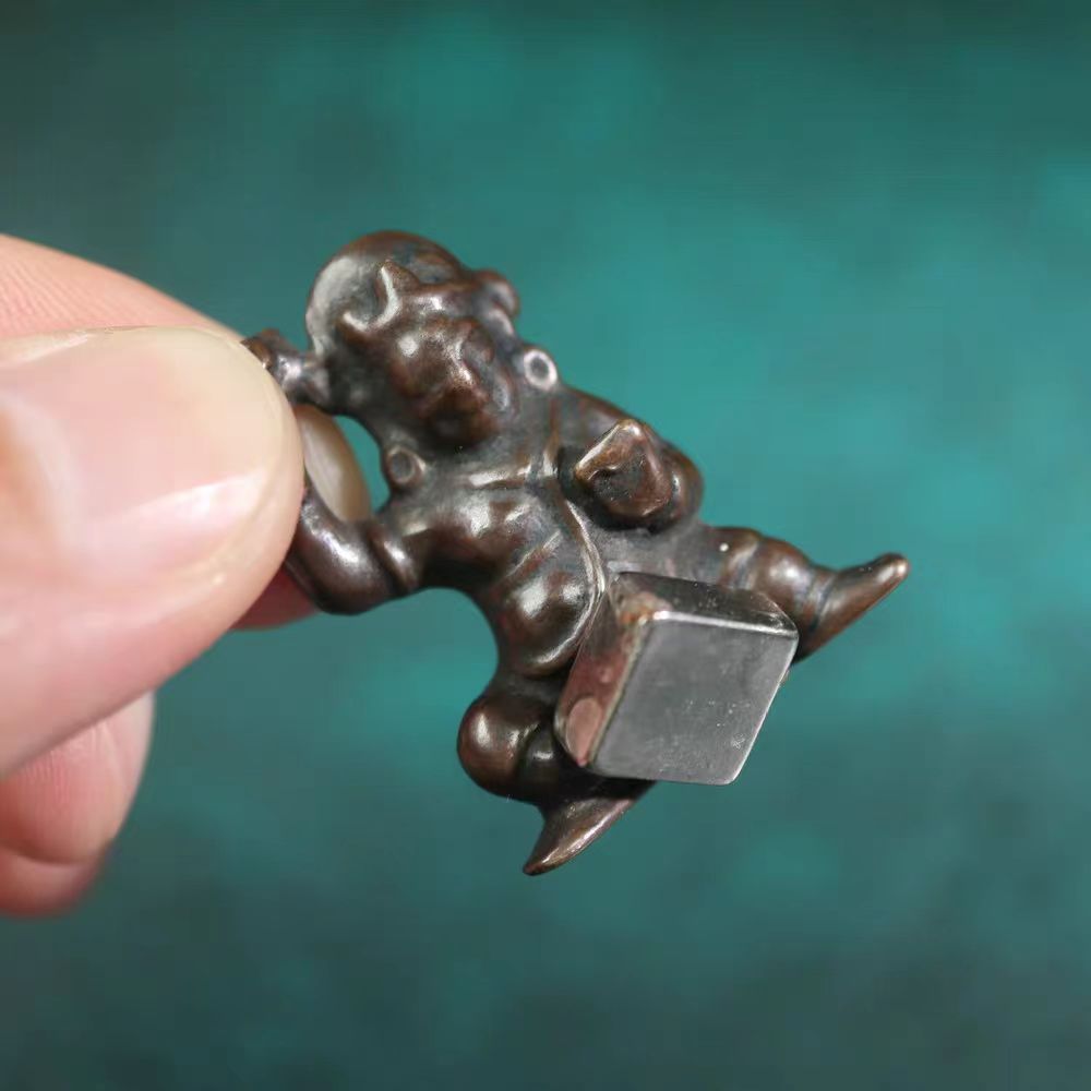 Vintage Tibetan Meteoric Iron Vajrapani Amulet