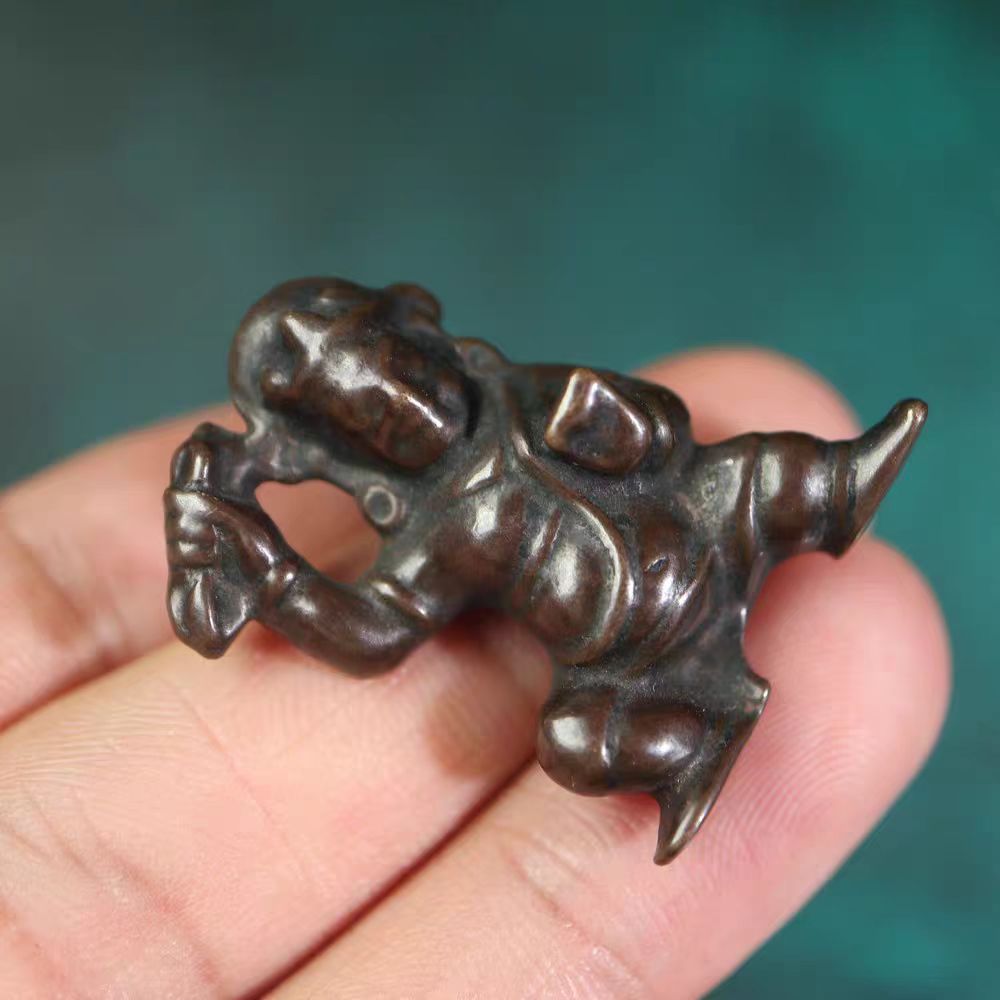 Vintage Tibetan Meteoric Iron Vajrapani Amulet