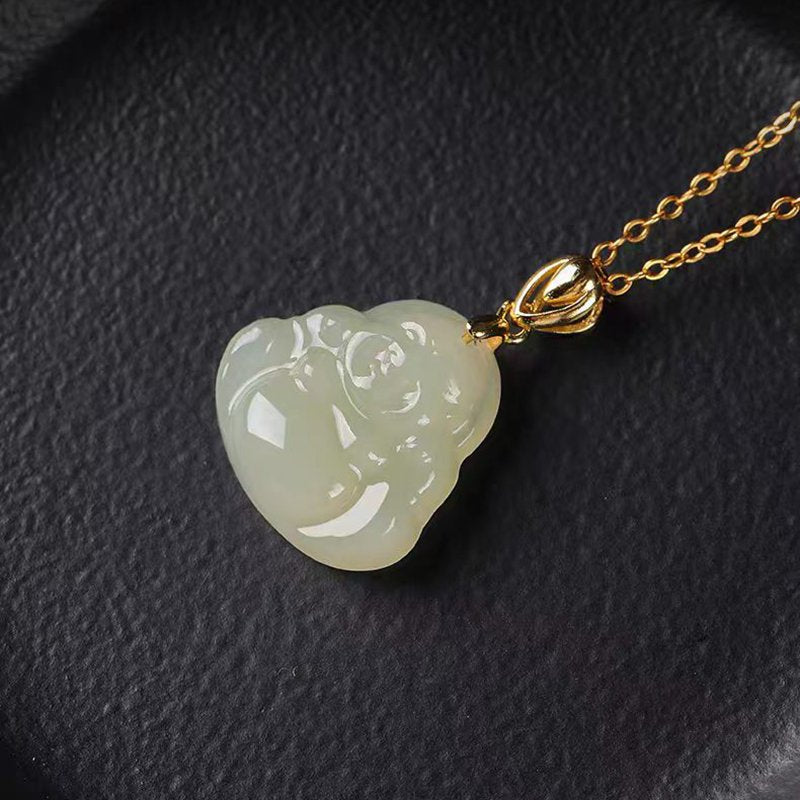 Small Light Green Jade Buddha Pendant