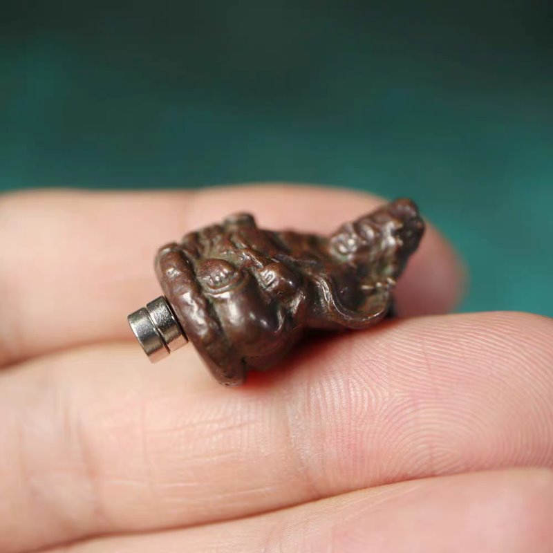 Vintage Tibetan Meteoric Iron God of Wealth Pendant