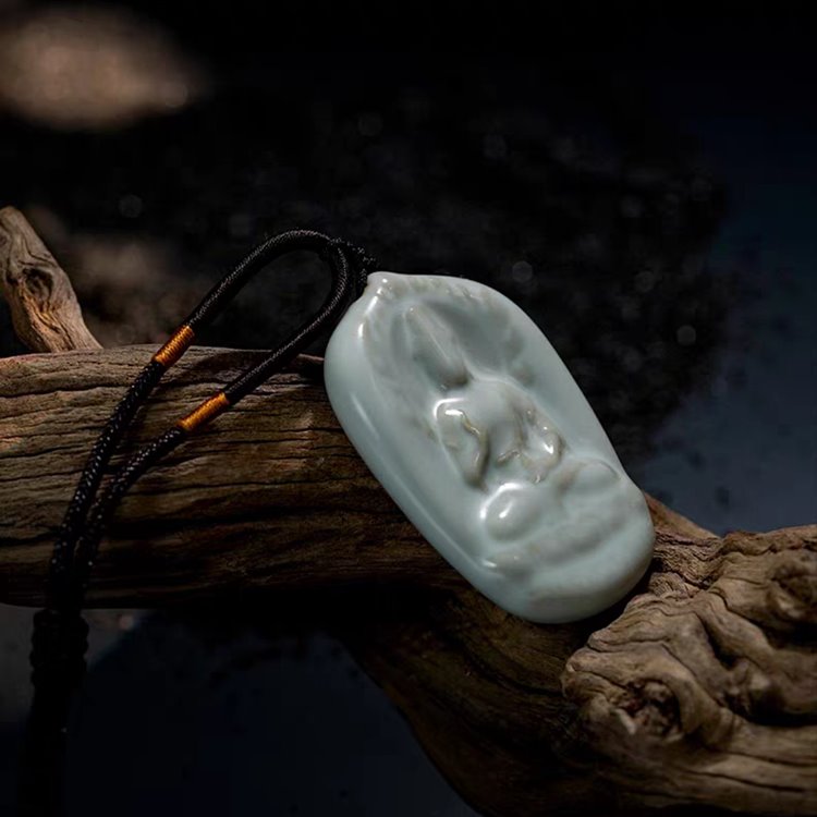 Blue and White Porcelain Buddha Pendant