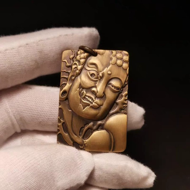 Brass Dual-Face Buddha Non-Attachment Amulet
