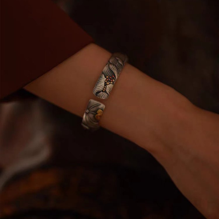 Lotus Seed Pod Cuff Bracelet