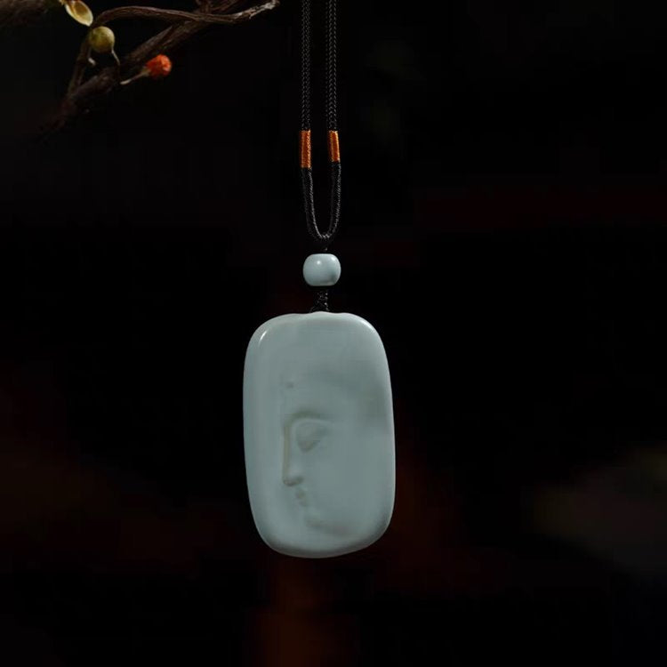 Porcelain Ceramic Buddha Head Pendant