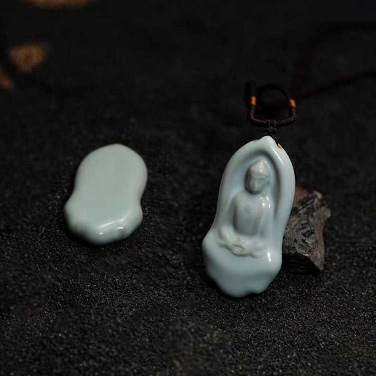 Porcelain Dhyana Mudra Buddha Pendant