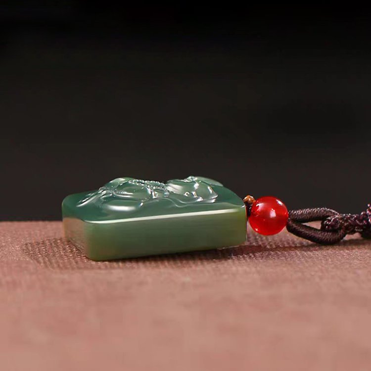 Laughing Buddha Jade Pendant