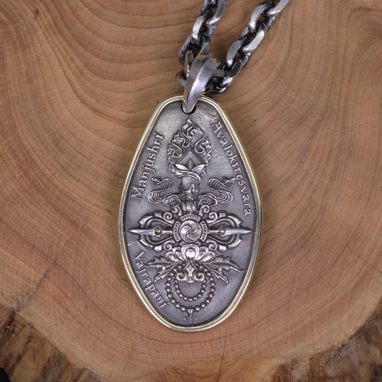 Three Great Bodhisattvas Buddhism Pendant