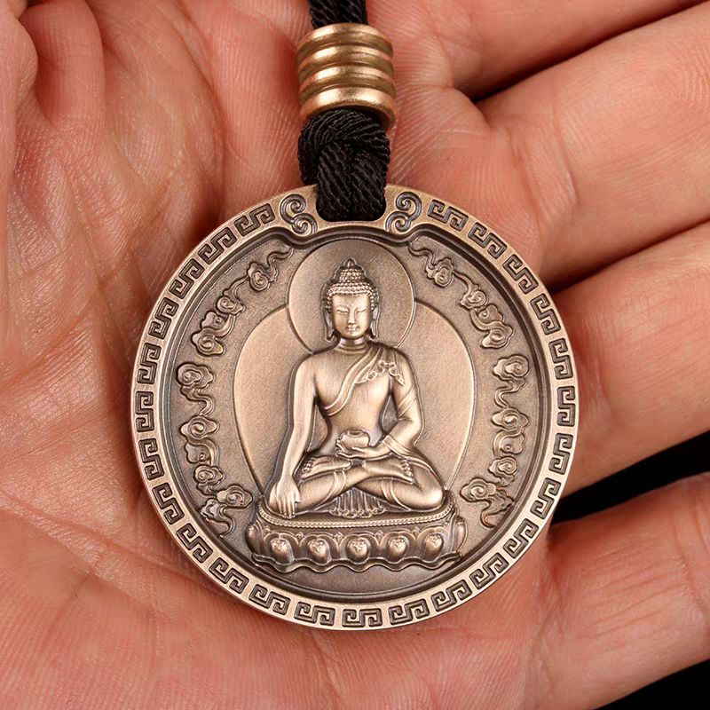 Brass Buddha Medallion Necklace