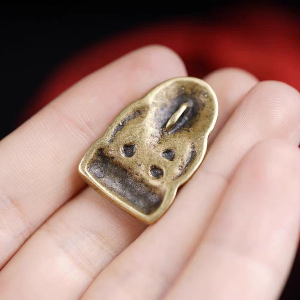 Vintage Tibetan Brass Quan Yin Amulet