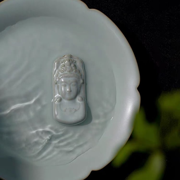 Porcelain Kwan Yin Pendant