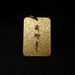 Rectangular Brass Pendant with Kalachakra Engraving