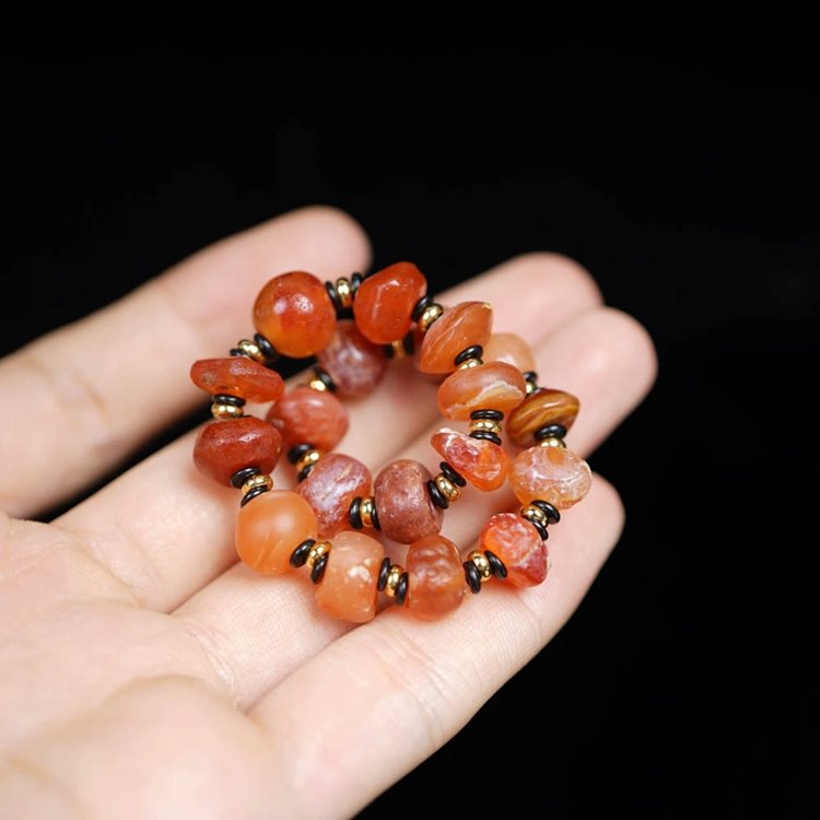 Vintage Tibetan Agate Wrist Mala Prayer Beads