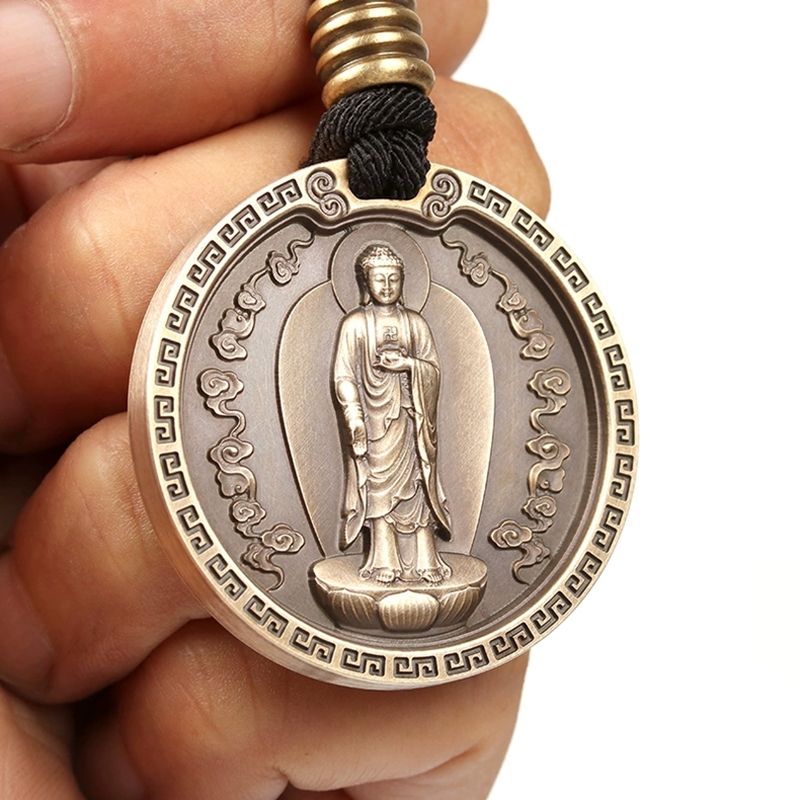 Brass Buddha Medallion Necklace