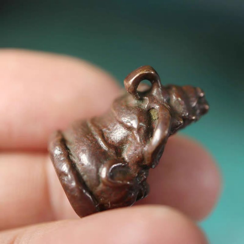 Vintage Tibetan Meteoric Iron God of Wealth Pendant