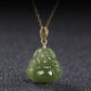 Green Jade Laughing Buddha Pendant