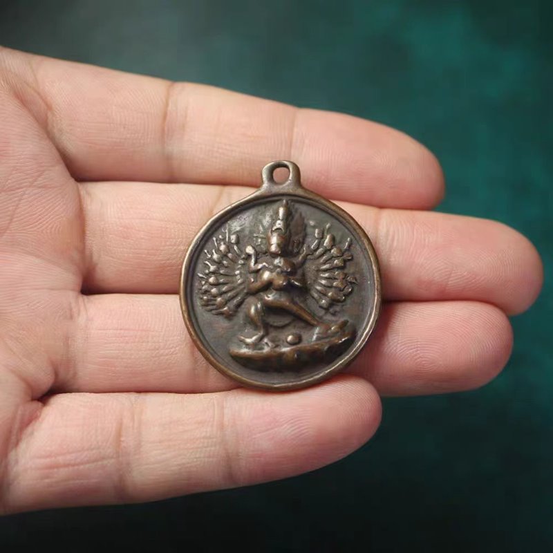 Vintage Tibetan Copper Hayagriva Pendant