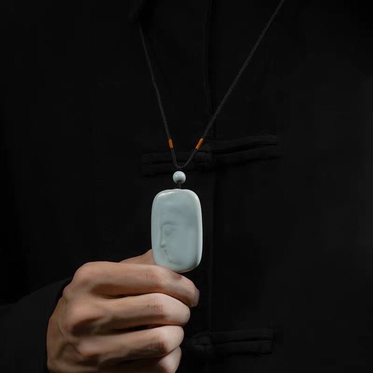 Porcelain Ceramic Buddha Head Pendant