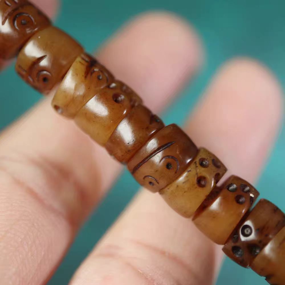 Vintage Tibetan Yak Bone Skull Beads