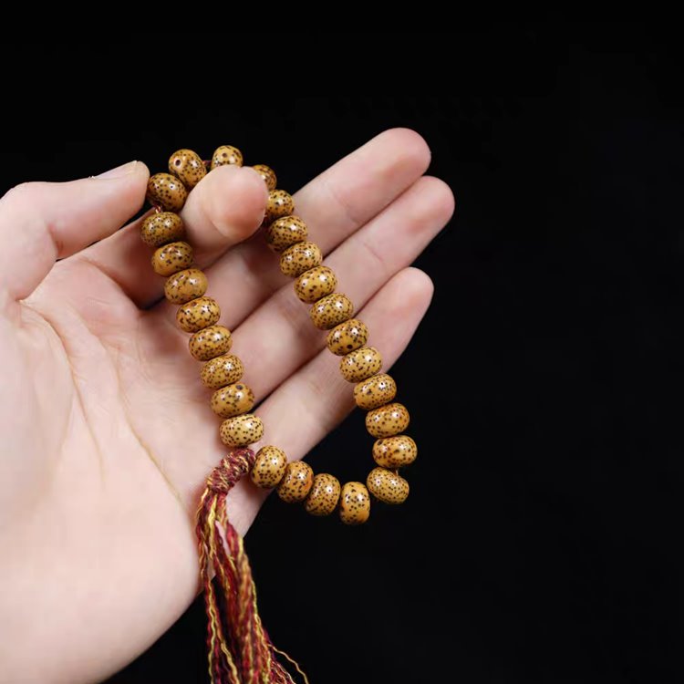 Antique Tibetan Star Moon Bodhi Seed Japa Mala