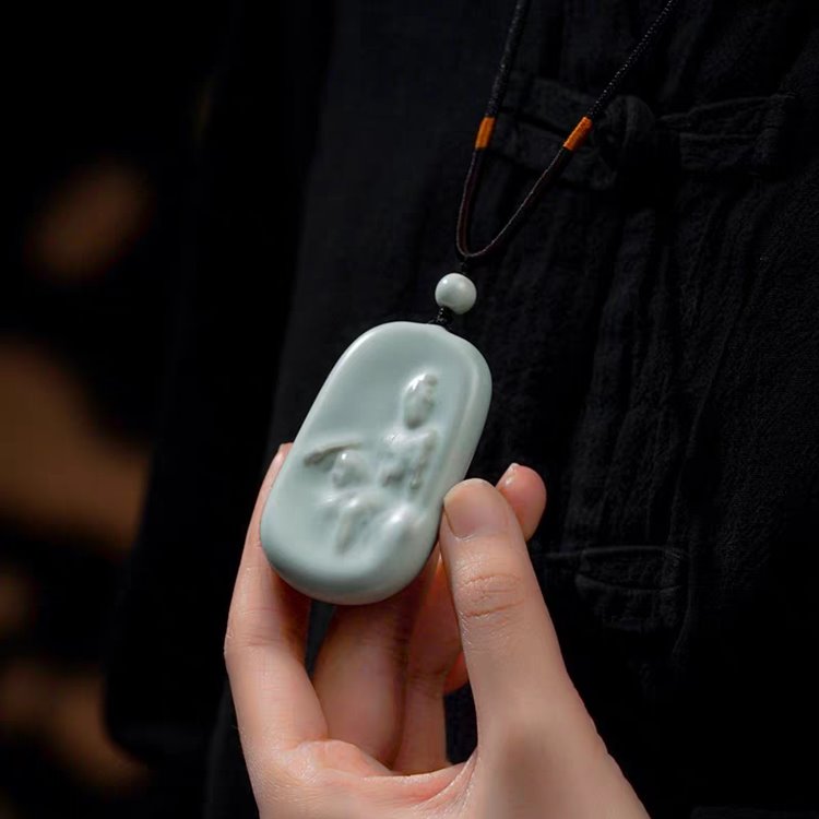 Porcelain Royal Ease Kuan Yin Pendant