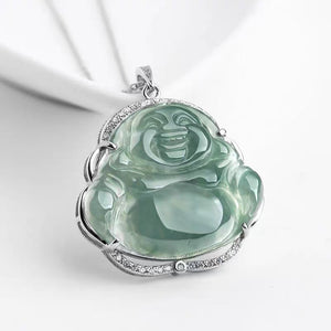Genuine Green Jade Buddha Pendant-Mantrapiece