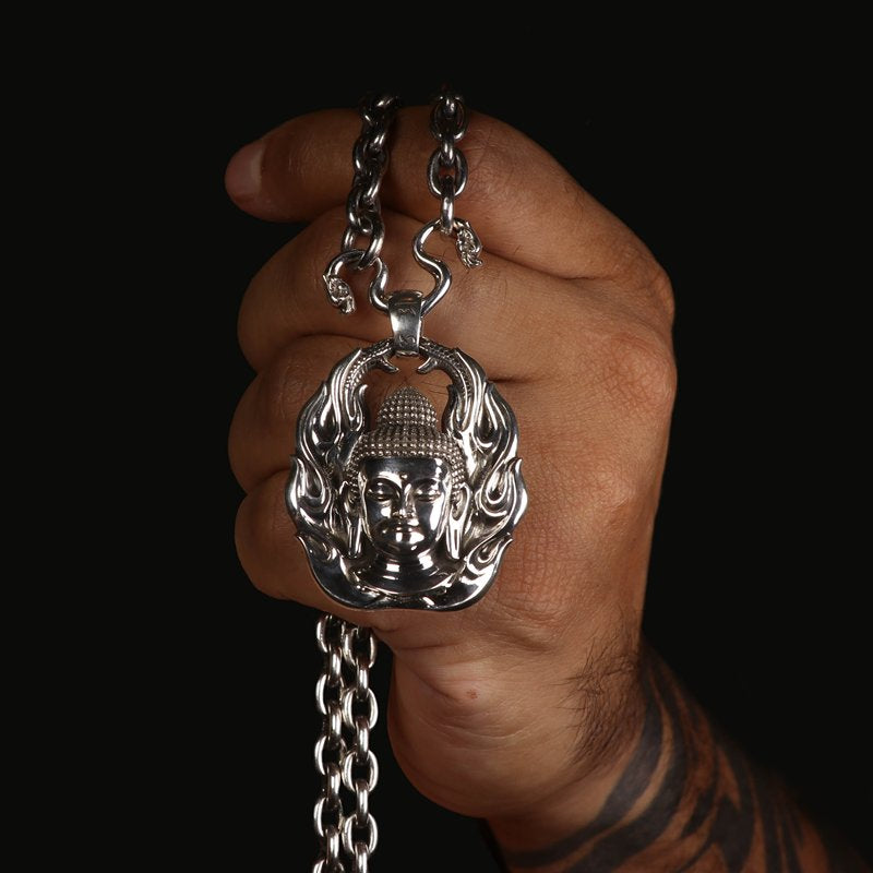 Flames of Awareness Real Buddha Pendant