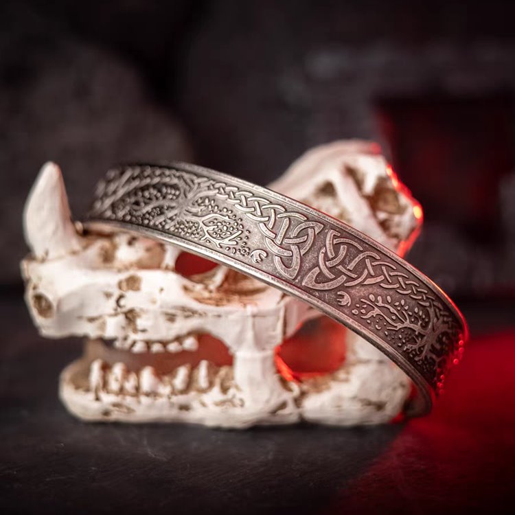 Yggdrasil Tree of Life Celtic Knot Cuff Bracelet