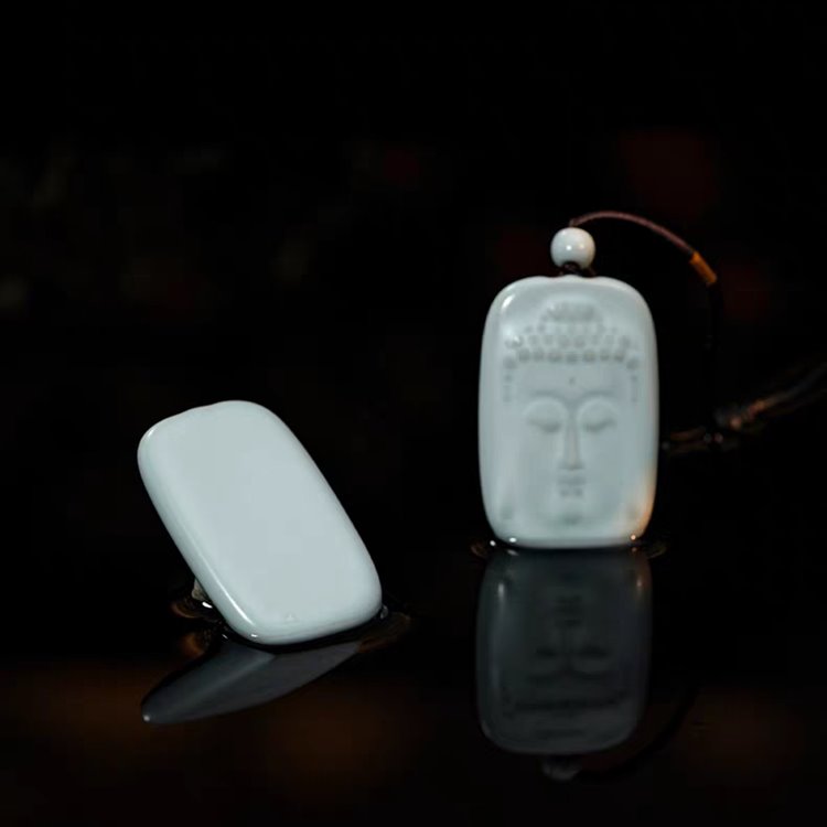 Porcelain Ceramic Buddha Portrait Pendant