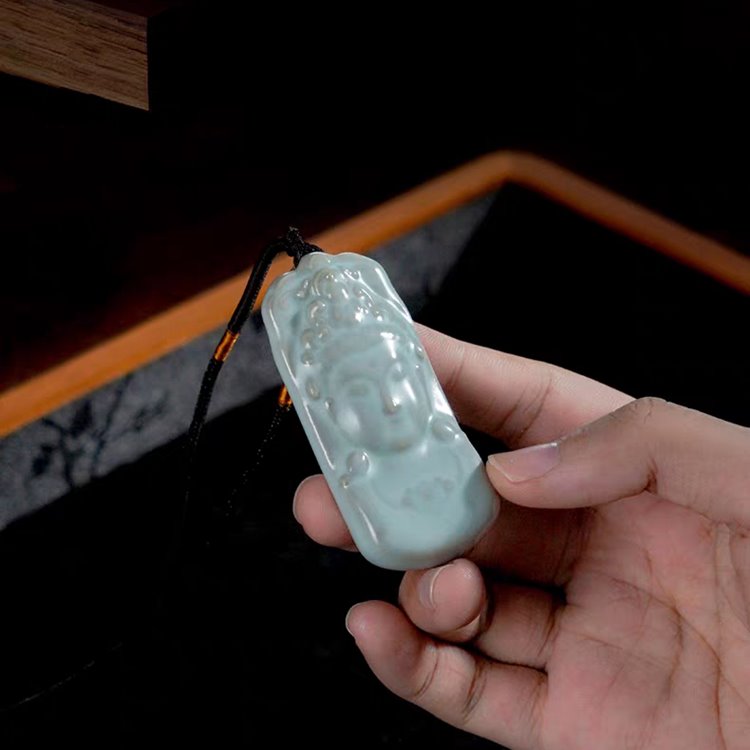 Porcelain Kwan Yin Pendant