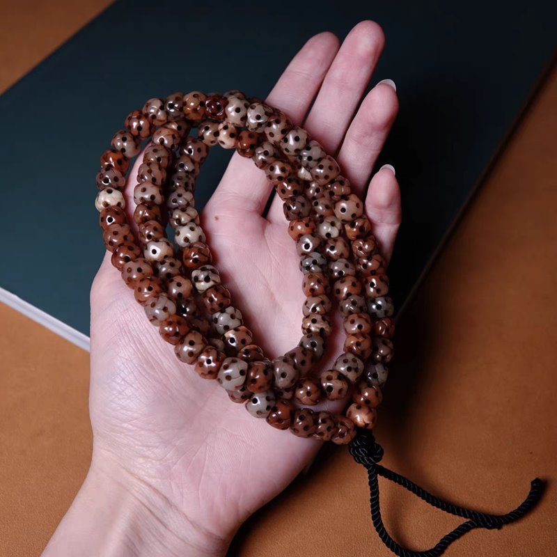 Tibetan Yak Bone Mens Mala Necklace