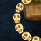 Old Tibetan Ceramic Bead Skull Wrist Mala