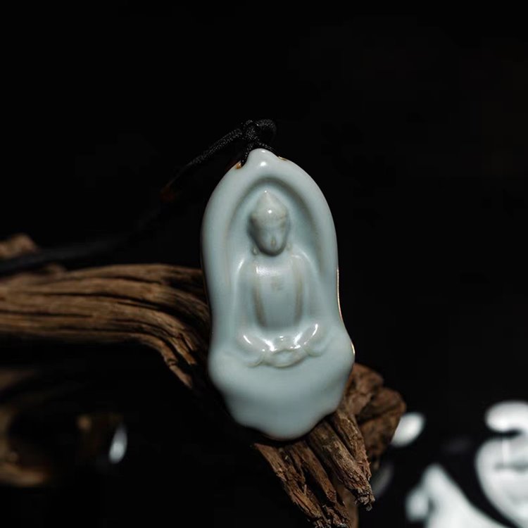 Porcelain Dhyana Mudra Buddha Pendant