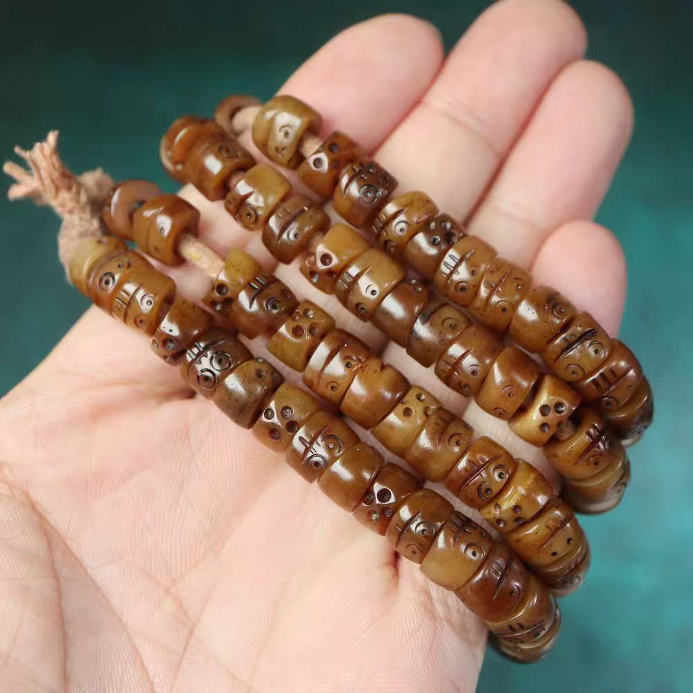 Vintage Tibetan Yak Bone Skull Beads