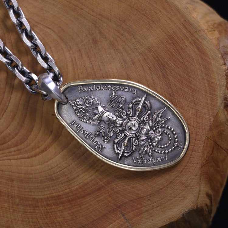 Three Great Bodhisattvas Buddhism Pendant