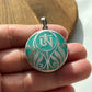 Crushed Turquoise Silver Om Lotus Nepali Necklace