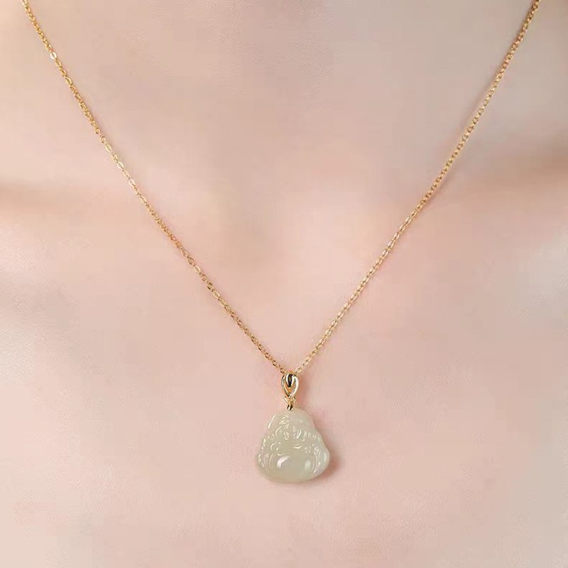 Small Light Green Jade Buddha Pendant